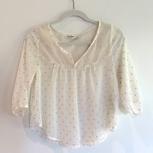 Abercrombie sheer blouse (kids large, color cream/gold)
